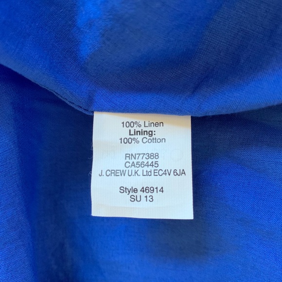 J. Crew linen! royal blue fit flare sundress #453 - Picture 6 of 6